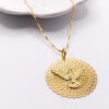 Gold Round Eagle Necklace