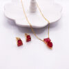 Gold Red Stone Set