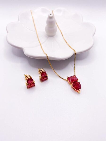 Gold Red Stone Set