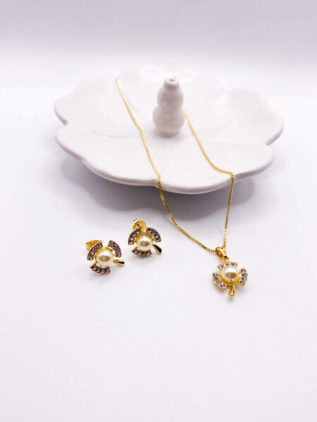 Gold Pearl Flower Set