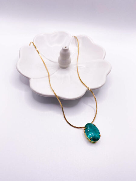 Gold Gr Stone Necklace