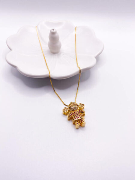 Gold Zirconia Girl Necklace