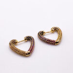 Gold Colorful Heart Earrings