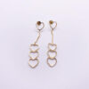 Gold Hearts Aligned Earrings
