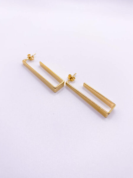 Gold Rectangle Earrings