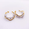 Gold Wave Pearls Earrings