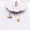 Gold Square Stone Set
